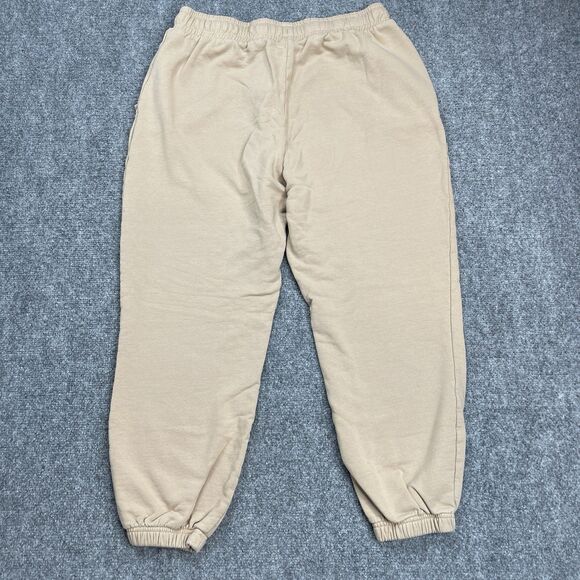 WEWOREWHAT Lounge Jogger Pants Sz Large Beige Pull On Drawstring Comfort Cotton - Picture 2 of 8